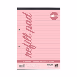 RHINO A4 Special Refill Pad 50 Leaf Pink Tinted Paper F8M (Pack of 36)