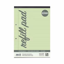 RHINO A4 Special Refill Pad 50 Leaf Green Tinted Paper F8M (Pack of 36)