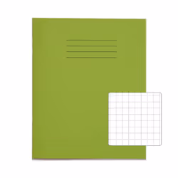 RHINO 8 x 6.5 Exercise Book 32 Page Light Green S10 (Pack of 100)