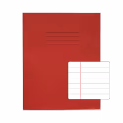 RHINO 8 x 6.5 Exercise Book 32 Page Red F12 (Pack of 100)