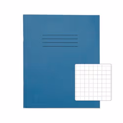Rhino 8 x 6.5 Exercise Book 48 Page 10mm Squares S10 Light Blue (Pack