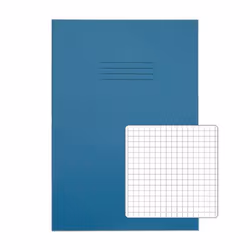 Rhino A4 Exercise Book 80 Page 5mm Squares S5 Light Blue (Pack 50) - V