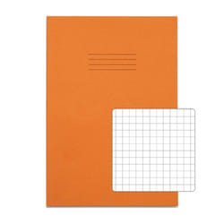 Rhino A4 Exercise Book 64 Page 7mm Squares S7 Orange (Pack 50) - VEX67