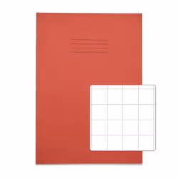 RHINO A4 Exercise Book 32 Page Red S20 (Pack of 100)