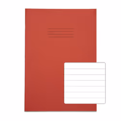 RHINO 13 x 9 Oversized Exercise Book 40 Page Red F12 (Pack of 100)