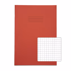 RHINO 13 x 9 Oversized Exercise Book 40 Page Red S7 (Pack of 100)