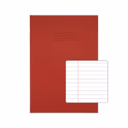 RHINO 13 x 9 Oversized Exercise Book 48 Page Red F8M (Pack of 50)