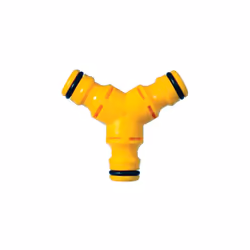 Hozelock Y Connector, Gun/sprinkler connector, Male/Male, Plastic, Black, Yellow
