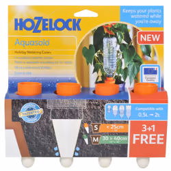 Hozelock Small Ceramic Watering Cones with Plastic Screw Adaptor - Orange, Pack of 4