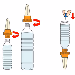 Hozelock Small Ceramic Watering Cones with Plastic Screw Adaptor - Orange, Pack of 4
