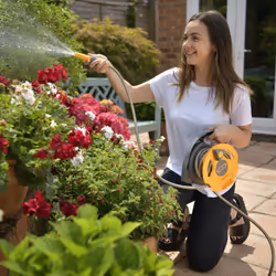 Hozelock Micro Hose Reel with Hose Hosepipe Holder Plants Watering Outdoor