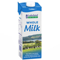 Lakeland Dairies Long Life Whole Milk - 12x1ltr