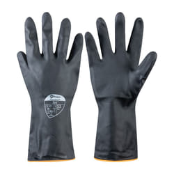 Jet 527 Heavy Duty Black Rubber Gloves - Size 9-9.5