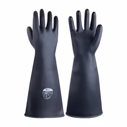 Chemprotec SC104/10 Black Rubber Gloves - 44cm Size 10