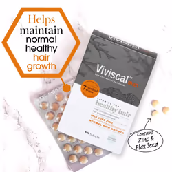 Hair Supplement For Men, Pack of 60 Tablets, Natural Ingredients with Rich Marine Protein Complex AminoMar C, Zinc & Flax Seed, Contributes to Healthy