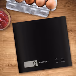 Salter Arc Electronic Digital Kitchen Scales Black 1066 Slim Design Easy Clean