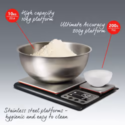 Heston Blumenthal Dual Platform Precision Scale by Salter, High Capacity 10kg and Ultimate Recipe Accuracy 200g Platforms, Stylish Kitchen