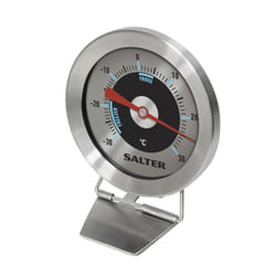 Salter Analogue Fridge Freezer Thermometer, Measure -30 C to +30 C, Keep Food Fresh, Hang or Stand, Stainless Steel Body, Bi-Metal Sensor for...