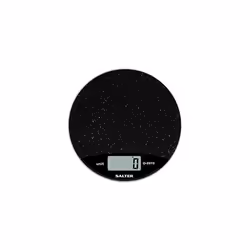 Salter 1009 BKDR Digital Kitchen Scale Marble finish Easy to Read Circle Electronic Cooking Scale - Up to 8 kg Black
