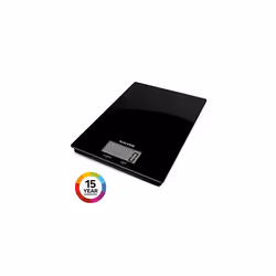 Salter Ultra Slim Digital Kitchen Scales - Stylish Black Glass Easy to Clean Platform, Electronic Cooking Food Weighing for Home, Weigh up t