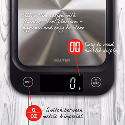 Salter Digital Kitchen Scales, Electronic Food Scale, Ultra Slim Design