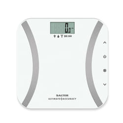 Salter Ultimate Accuracy Digital Analyser Scales - Measure 50g Increments, Step-On Instant Reading of Weight, Body Fat, Water, Lean Mass, BMI, BMR...