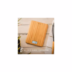 Salter Eco Bamboo Rechargeable Digital Kitchen Scale - Sustainably Crafted, Eco Friendly Electronic Scales, Add & Weigh Feature, Aquatronic