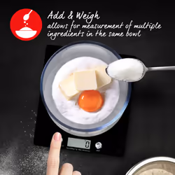 1036 UJBKDR Electronic Kitchen Scale - Digital Weigh Scale, Union Jack Design Spun Stainless Steel Disc Platform, LCD