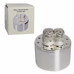Leonardo Collection Silver Plated Trinket Box with Ivory Booties - New Baby Gift