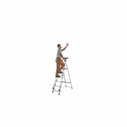Werner 7050618L Workstation Stepladder-6 Tread, Silver, One Size