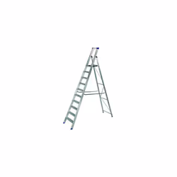 Werner 7151018 MasterTrade Platform Stepladder 10 Tread, Silver, One Size