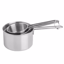 Set of 3 Stainless Steel Measuring Cups Spoons Baking Kitchen Tool Measure Fluid