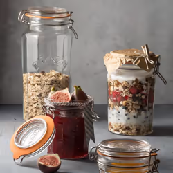 Kilner Facetted Glass Clip Top Tall Jar Capacity, 2.2 Litre