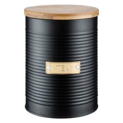 Typhoon Living Otto Airtight Tea Storage Canister with Bamboo Lid, 1.4 Litre, Matte Black / Gold