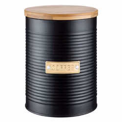Typhoon Living Otto Airtight Coffee Storage Canister with Bamboo Lid, 1.4 Litre, Matte Black / Gold