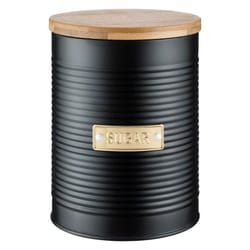 Typhoon Living Otto Airtight Sugar Storage Canister with Bamboo Lid, 1.4 Litre, Matte Black / Gold
