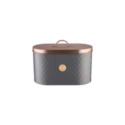 Typhoon Living Lid Bread Bin, Stainless-Steel, Grey/Copper, 34 x 18.5 x 20 cm