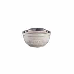 Mason Cash Innovative Kitchen Stoneware Nesting Measuring Cups, Set of 3, White / Grey / Pink