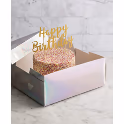 Mason Cash 2008.224 Happy Birthday Cake Topper Gold Glitter