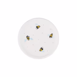 Small Round Sweet Bee Ceramic White Tea Bag Teabag Holder Tea Tidy Bag Rest