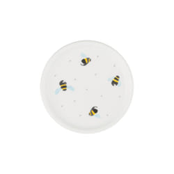 Small Round Sweet Bee Ceramic White Tea Bag Teabag Holder Tea Tidy Bag Rest