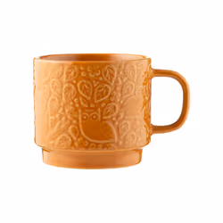 300ml Ochre Mug Forest Theme Stoneware Coffee Hot Chocolate Drinking Cup Gift