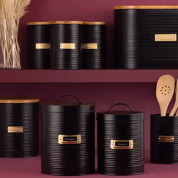 Typhoon Otto Kitchen Storage Canisters Set of 2 - Black