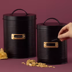 Typhoon Otto Kitchen Storage Canisters Set of 2 - Black