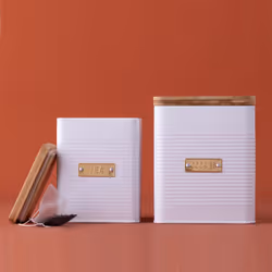 Typhoon Otto Square Drinks Tea/Coffee/Sugar Storage Canister - White - Tea