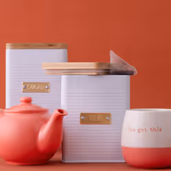 Typhoon Otto Square Drinks Tea/Coffee/Sugar Storage Canister - White - Coffee