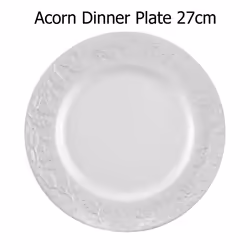 Stoneware Dinner Plate Cream Glaze Acorn Crockery 27cm Dining Serving Dish Round
