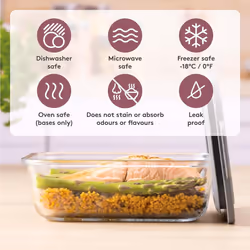 Kilner Fresh Storage Container Airtight Glass Leakproof Lid Food Leftovers 630ml