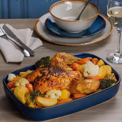Rectangle Baking Oven Dish 32cm Stoneware Reactive Glaze Blue 2-Litres Oven Safe