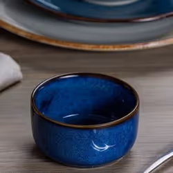 Ramekin 9cm Souffle Dishes Stoneware Reactive Glaze Blue Baking Bakeware Bowl